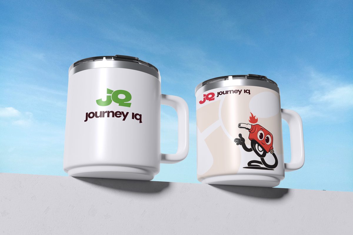 JourneyIQ travel mugs